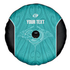Custom New Zealand Stingray Oztag Spare Tire Cover Tag Rugby Maori Pattern Teal Version