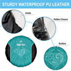 Custom New Zealand Stingray Oztag Spare Tire Cover Tag Rugby Maori Pattern Teal Version