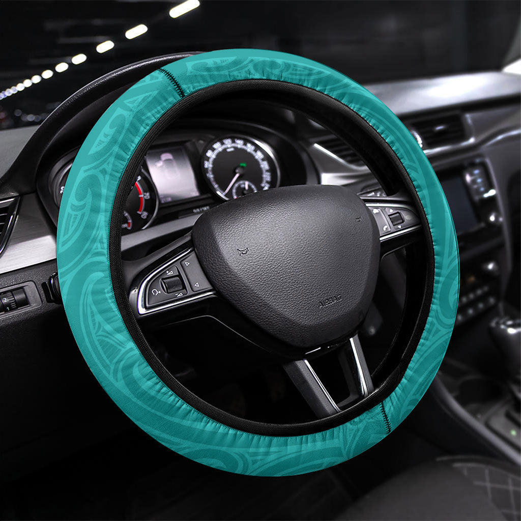 New Zealand Stingray Oztag Steering Wheel Cover Tag Rugby Maori Pattern Teal Version