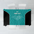 Custom New Zealand Stingray Oztag Tablecloth Tag Rugby Maori Pattern Teal Version