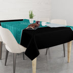 Custom New Zealand Stingray Oztag Tablecloth Tag Rugby Maori Pattern Teal Version