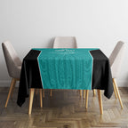 Custom New Zealand Stingray Oztag Tablecloth Tag Rugby Maori Pattern Teal Version