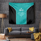 Custom New Zealand Stingray Oztag Tapestry Tag Rugby Maori Pattern Teal Version