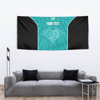 Custom New Zealand Stingray Oztag Tapestry Tag Rugby Maori Pattern Teal Version