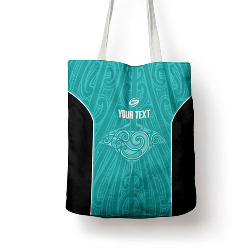 Custom New Zealand Stingray Oztag Tote Bag Tag Rugby Maori Pattern Teal Version