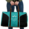 Custom New Zealand Stingray Oztag Travel Bag Tag Rugby Maori Pattern Teal Version