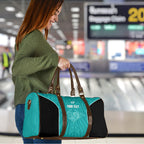 Custom New Zealand Stingray Oztag Travel Bag Tag Rugby Maori Pattern Teal Version