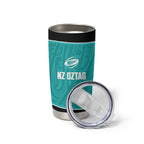 Custom New Zealand Stingray Oztag Tumbler Cup Tag Rugby Maori Pattern Teal Version