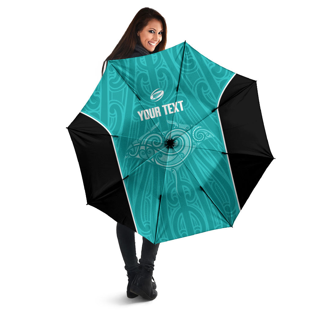 Custom New Zealand Stingray Oztag Umbrella Tag Rugby Maori Pattern Teal Version