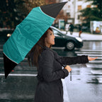 Custom New Zealand Stingray Oztag Umbrella Tag Rugby Maori Pattern Teal Version