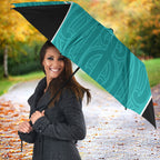 Custom New Zealand Stingray Oztag Umbrella Tag Rugby Maori Pattern Teal Version
