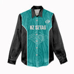 Custom New Zealand Stingray Oztag Women Casual Shirt Tag Rugby Maori Pattern Teal Version