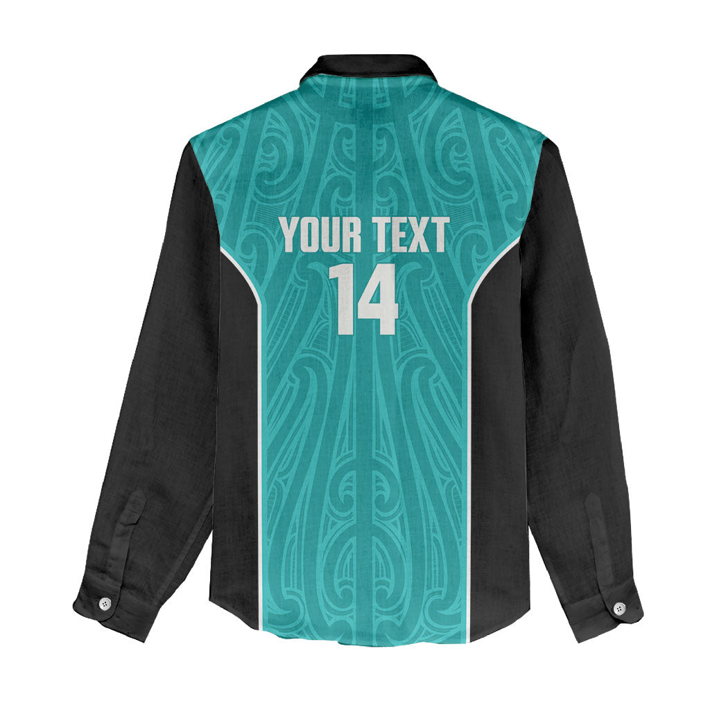 Custom New Zealand Stingray Oztag Women Casual Shirt Tag Rugby Maori Pattern Teal Version