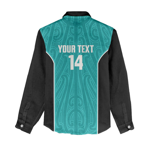 Custom New Zealand Stingray Oztag Women Casual Shirt Tag Rugby Maori Pattern Teal Version