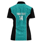 Custom New Zealand Stingray Oztag Women Polo Shirt Tag Rugby Maori Pattern Teal Version