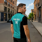 Custom New Zealand Stingray Oztag Zipper Polo Shirt Tag Rugby Maori Pattern Teal Version
