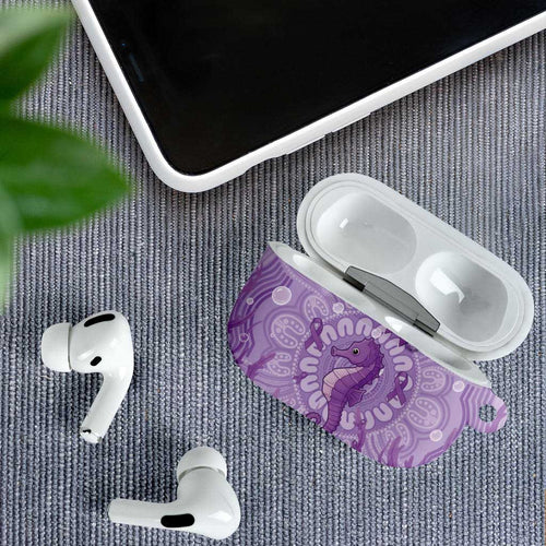 Australia Epilepsy Awareness AirPods Case Seahorse Think Purple Ribbon Aboriginal - Aussie Hoodie
