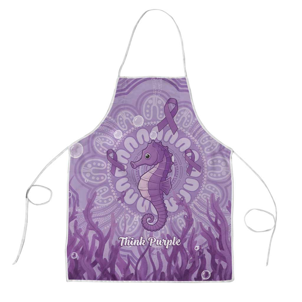 Australia Epilepsy Awareness Apron Seahorse Think Purple Ribbon Aboriginal - Aussie Hoodie