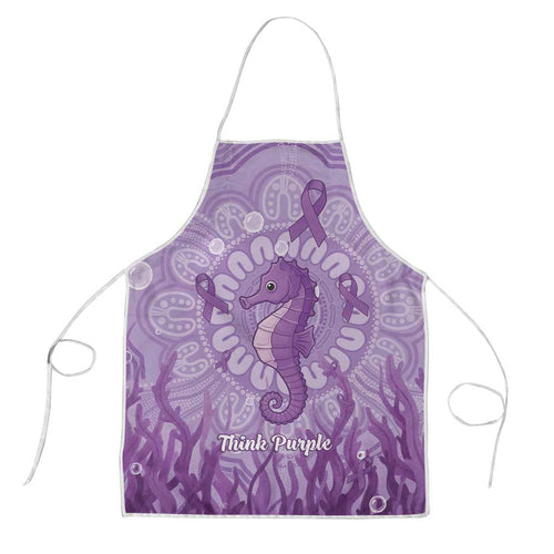 Australia Epilepsy Awareness Apron Seahorse Think Purple Ribbon Aboriginal - Aussie Hoodie