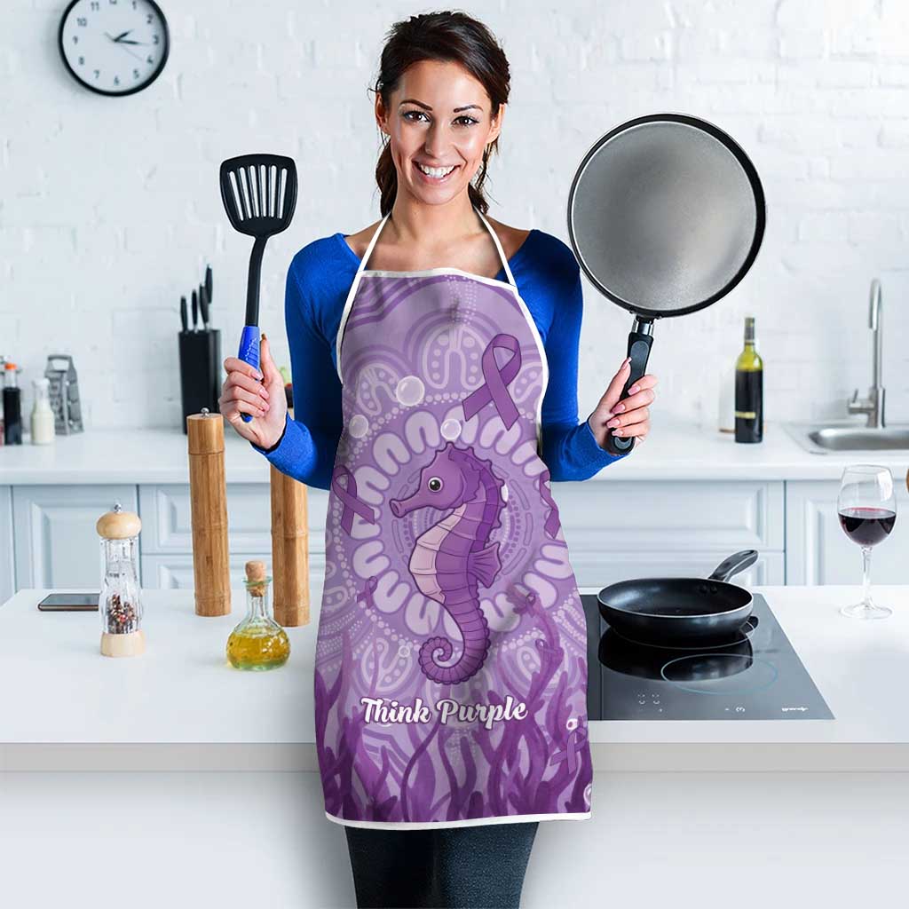 Australia Epilepsy Awareness Apron Seahorse Think Purple Ribbon Aboriginal - Aussie Hoodie
