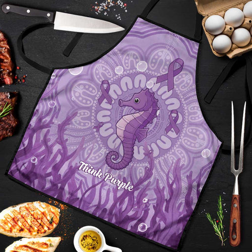 Australia Epilepsy Awareness Apron Seahorse Think Purple Ribbon Aboriginal - Aussie Hoodie