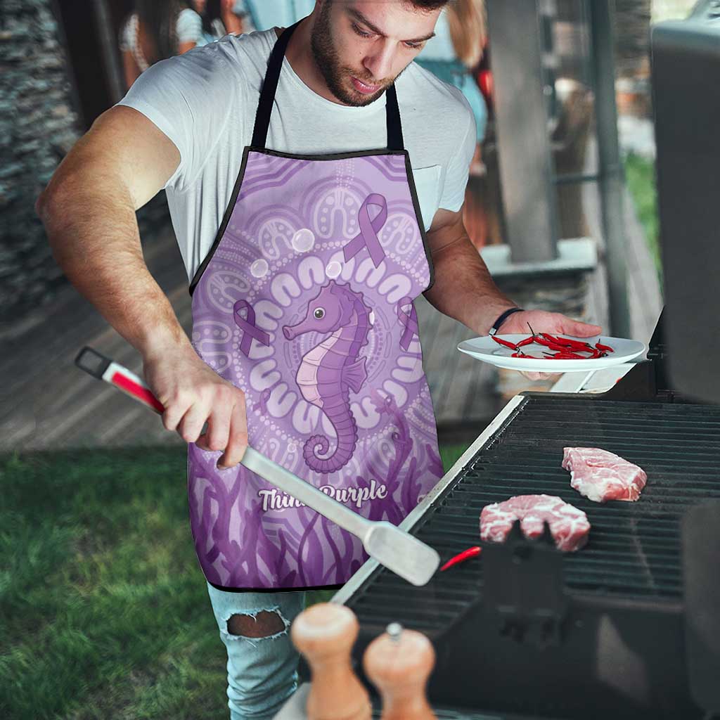 Australia Epilepsy Awareness Apron Seahorse Think Purple Ribbon Aboriginal - Aussie Hoodie
