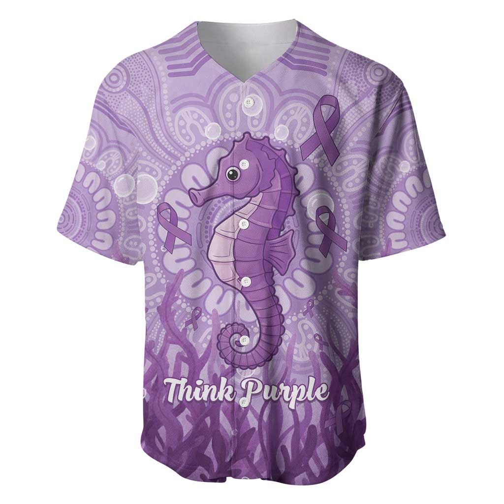 Australia Epilepsy Awareness Baseball Jersey Seahorse Think Purple Ribbon Aboriginal - Aussie Hoodie