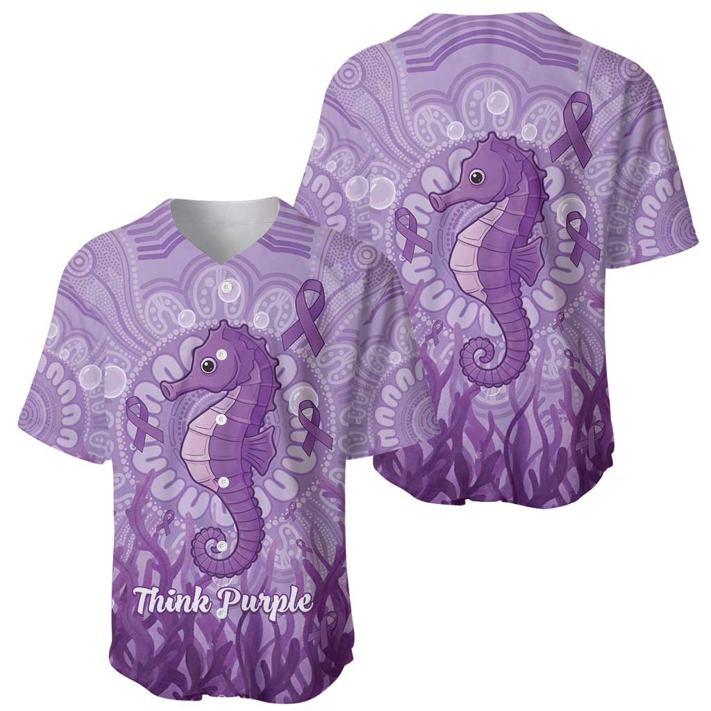 Australia Epilepsy Awareness Baseball Jersey Seahorse Think Purple Ribbon Aboriginal - Aussie Hoodie