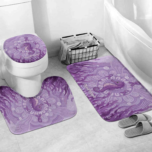 Australia Epilepsy Awareness Bathroom Set Seahorse Think Purple Ribbon Aboriginal - Aussie Hoodie