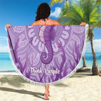 Australia Epilepsy Awareness Beach Blanket Seahorse Think Purple Ribbon Aboriginal - Aussie Hoodie