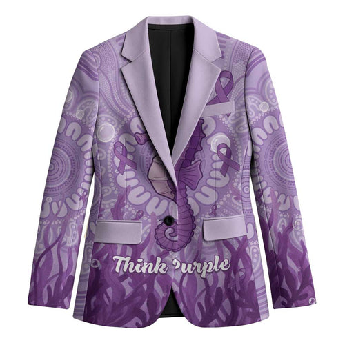 Australia Epilepsy Awareness Blazer Seahorse Think Purple Ribbon Aboriginal - Aussie Hoodie