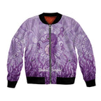 Australia Epilepsy Awareness Bomber Jacket Seahorse Think Purple Ribbon Aboriginal - Aussie Hoodie