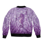 Australia Epilepsy Awareness Bomber Jacket Seahorse Think Purple Ribbon Aboriginal - Aussie Hoodie