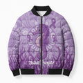 Australia Epilepsy Awareness Bomber Puffer Jacket Seahorse Think Purple Ribbon Aboriginal - Aussie Hoodie