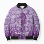 Australia Epilepsy Awareness Bomber Puffer Jacket Seahorse Think Purple Ribbon Aboriginal - Aussie Hoodie