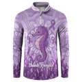 Australia Epilepsy Awareness Button Sweatshirt Seahorse Think Purple Ribbon Aboriginal - Aussie Hoodie