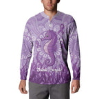 Australia Epilepsy Awareness Button Sweatshirt Seahorse Think Purple Ribbon Aboriginal - Aussie Hoodie