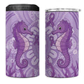Australia Epilepsy Awareness 4 in 1 Can Cooler Tumbler Seahorse Think Purple Ribbon Aboriginal - Aussie Hoodie
