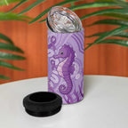 Australia Epilepsy Awareness 4 in 1 Can Cooler Tumbler Seahorse Think Purple Ribbon Aboriginal - Aussie Hoodie