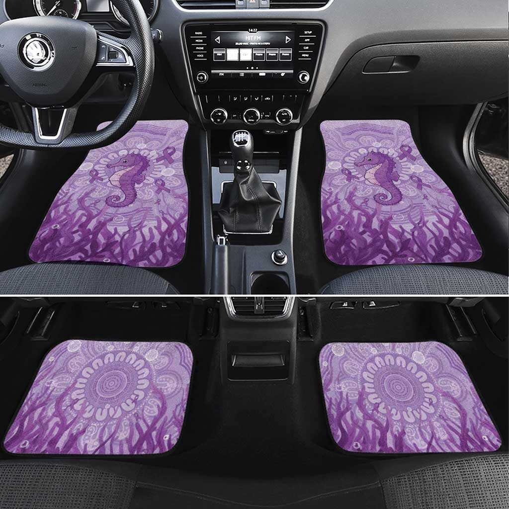 Australia Epilepsy Awareness Car Mats Seahorse Think Purple Ribbon Aboriginal - Aussie Hoodie