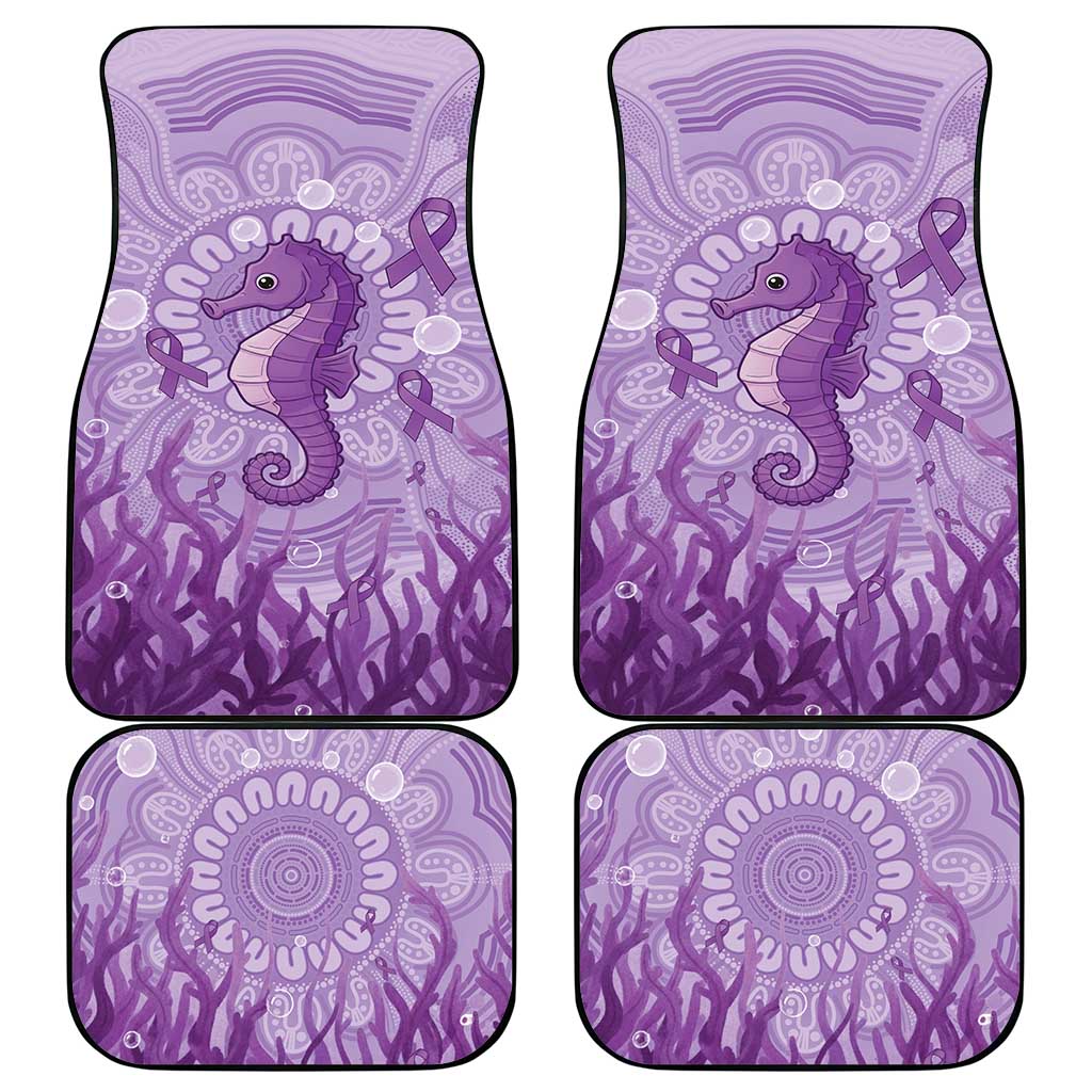 Australia Epilepsy Awareness Car Mats Seahorse Think Purple Ribbon Aboriginal - Aussie Hoodie
