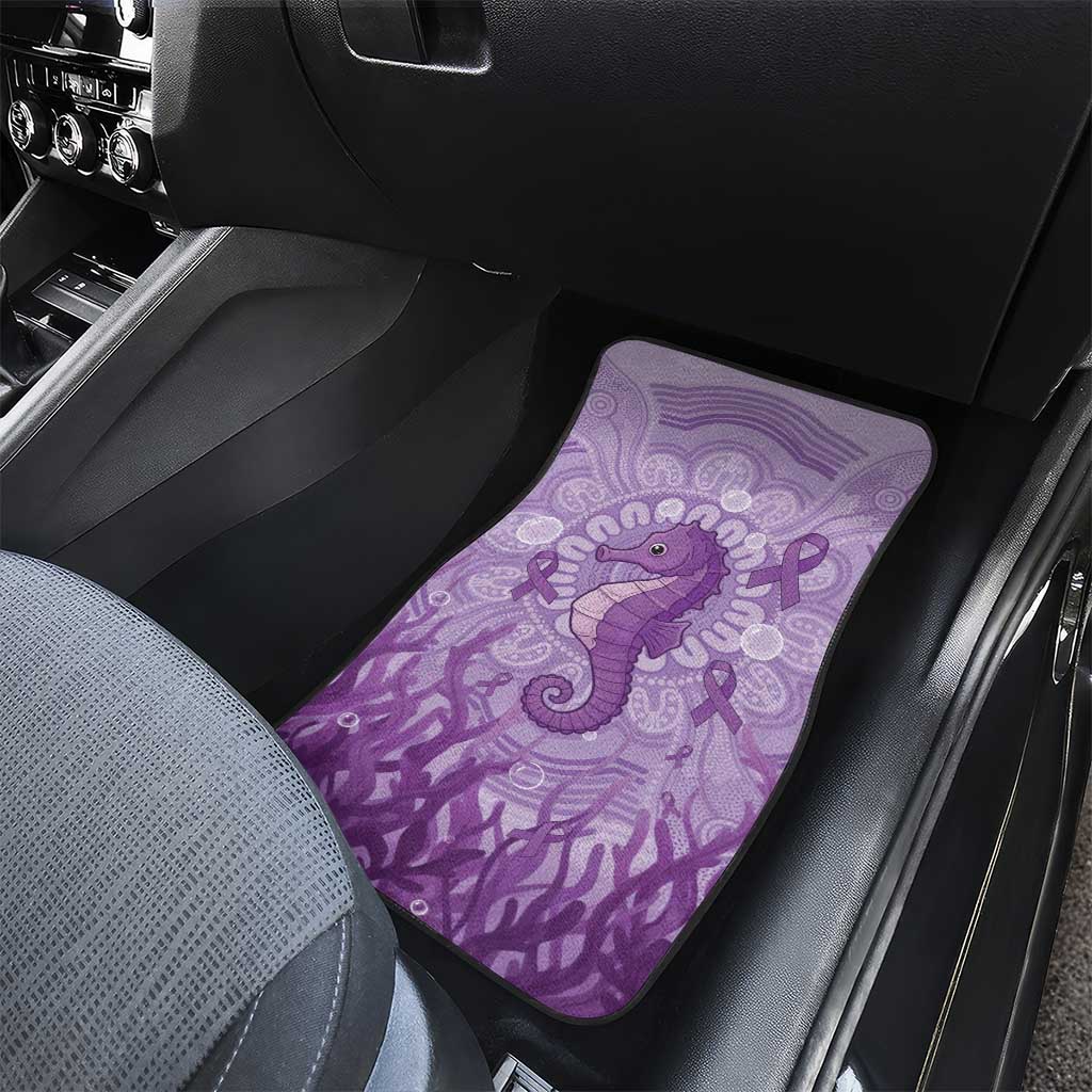 Australia Epilepsy Awareness Car Mats Seahorse Think Purple Ribbon Aboriginal - Aussie Hoodie