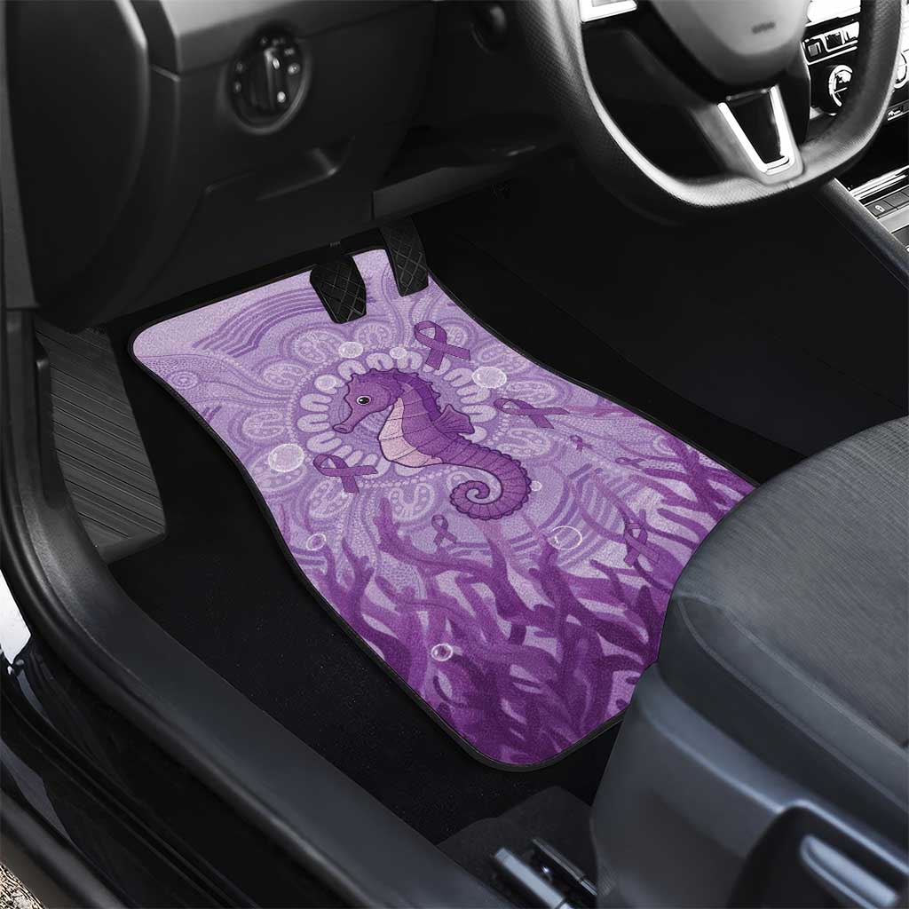 Australia Epilepsy Awareness Car Mats Seahorse Think Purple Ribbon Aboriginal - Aussie Hoodie