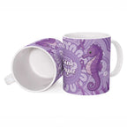 Australia Epilepsy Awareness Ceramic Mug Seahorse Think Purple Ribbon Aboriginal - Aussie Hoodie