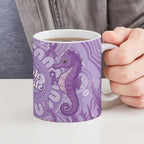 Australia Epilepsy Awareness Ceramic Mug Seahorse Think Purple Ribbon Aboriginal - Aussie Hoodie
