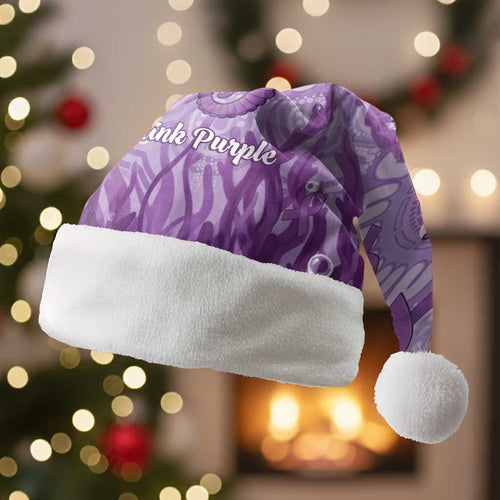 Australia Epilepsy Awareness Christmas Santa Hat Seahorse Think Purple Ribbon Aboriginal - Aussie Hoodie