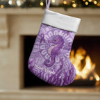 Australia Epilepsy Awareness Christmas Stocking Seahorse Think Purple Ribbon Aboriginal - Aussie Hoodie