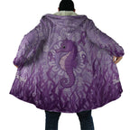 Australia Epilepsy Awareness Cloak Seahorse Think Purple Ribbon Aboriginal - Aussie Hoodie