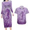 Australia Epilepsy Awareness Couples Matching Long Sleeve Bodycon Dress and Hawaiian Shirt Seahorse Think Purple Ribbon Aboriginal - Aussie Hoodie