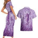 Australia Epilepsy Awareness Couples Matching Short Sleeve Bodycon Dress and Hawaiian Shirt Seahorse Think Purple Ribbon Aboriginal - Aussie Hoodie